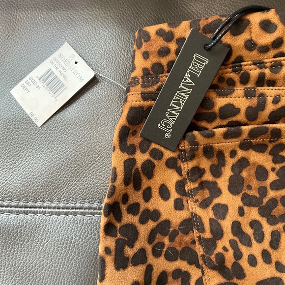 NWT Blank NYC On The Prowl Faux Suede Flare Pants Stretch Leopard Black Brown 31 - Picture 9 of 12